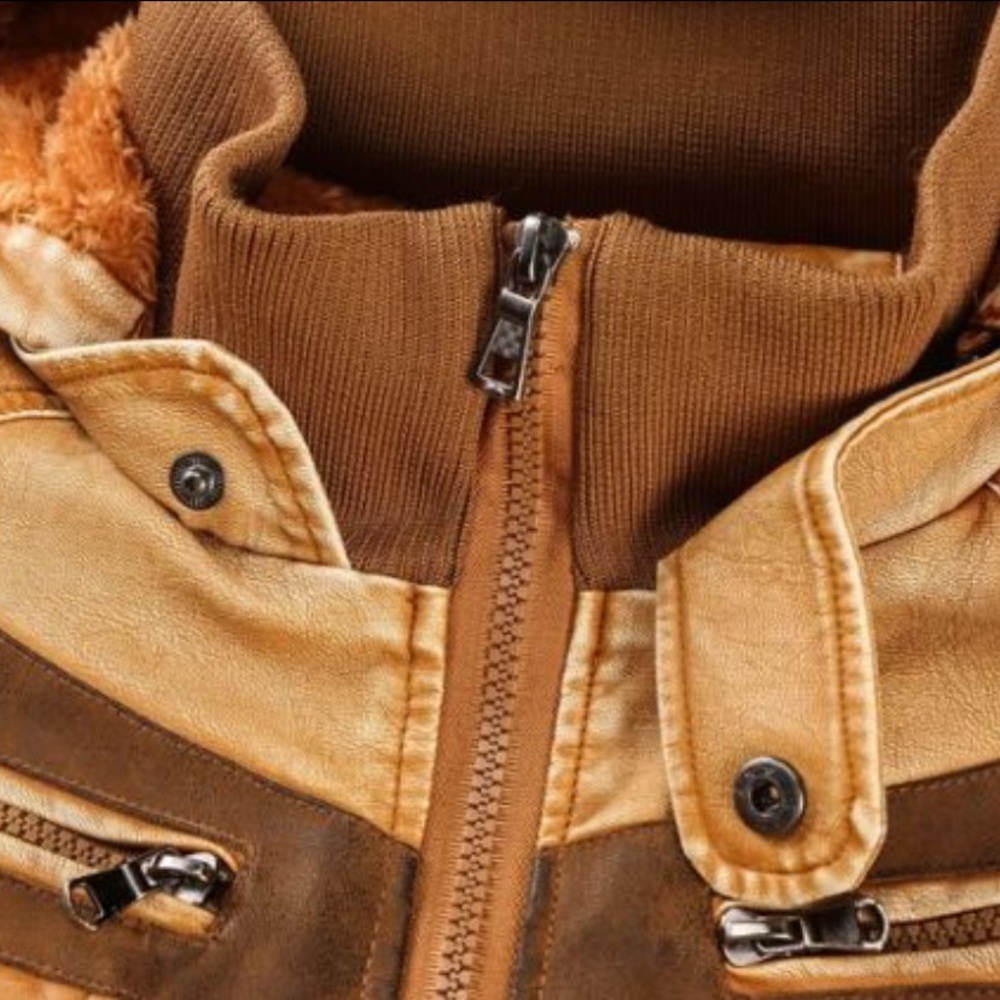 Men's Tan Dixon Leather Rough Rider Jacket - Gem